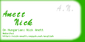 anett nick business card